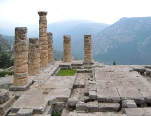 Section of the temple showing re-erected columns