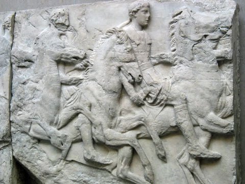 One of the blocks of the Parthenon frieze