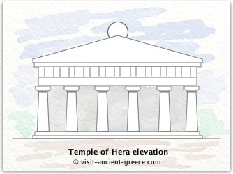 sketch of Temple of Hera when complete