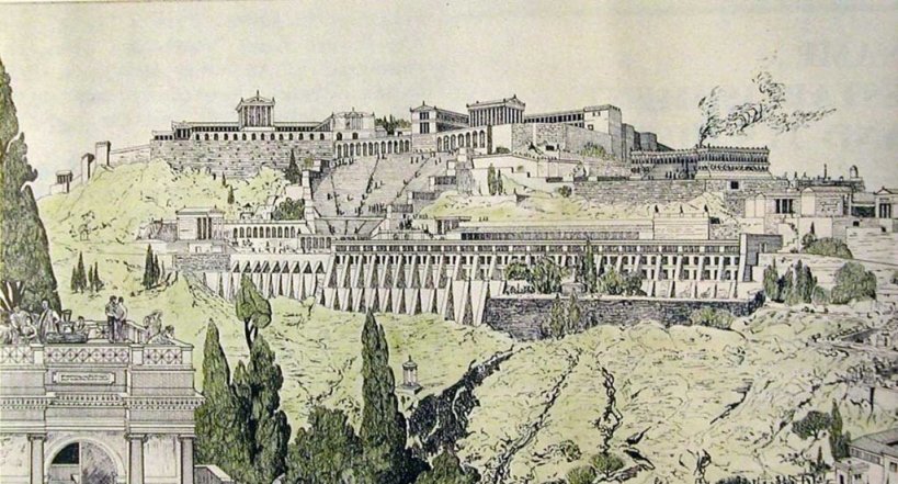 drawing of ancient Pergamon