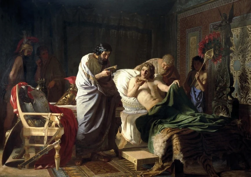 Alexander examined by doctors